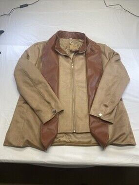 Manly Brand Suede And Leather Jacket Size Large! Brand New! Mens! NWT! Warm!